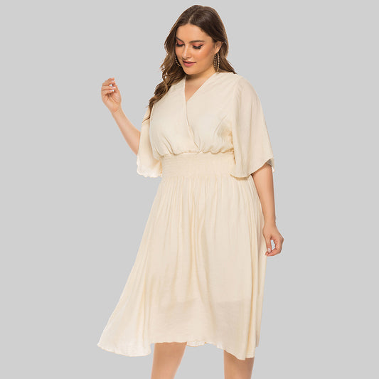 Summer V Neck Plus Sizes Women Short Dresses