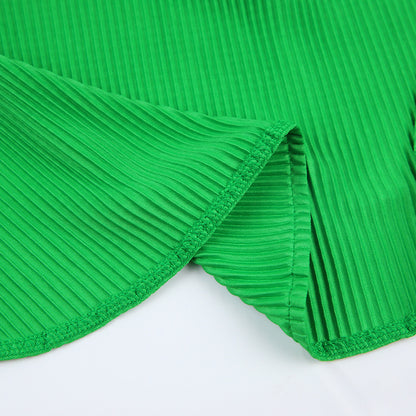 Green Spring Long Sleeves Women Shirts Dresses