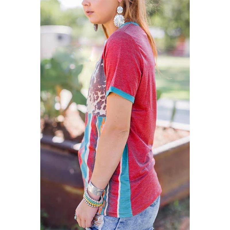 Women Summer Bohemian Short T-Shirts-STYLEGOING