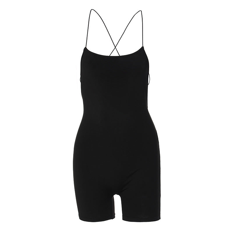 Summer Backless Black Jumpsuits for Women