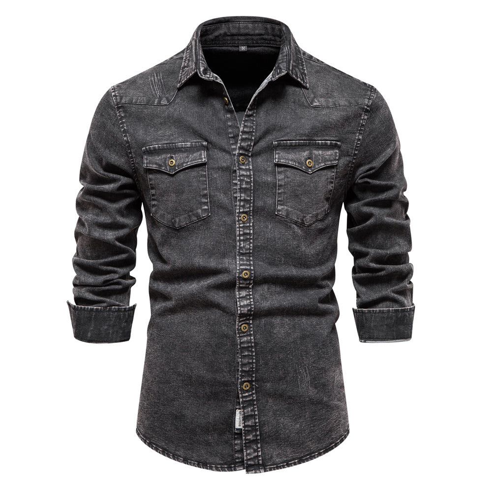 Fashion Denim Long Sleeves Shirts for Men
