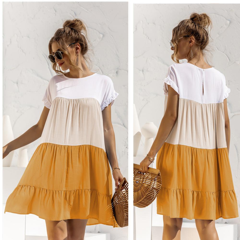 Summer Leisure Ruffled Daily Short Dresses-STYLEGOING