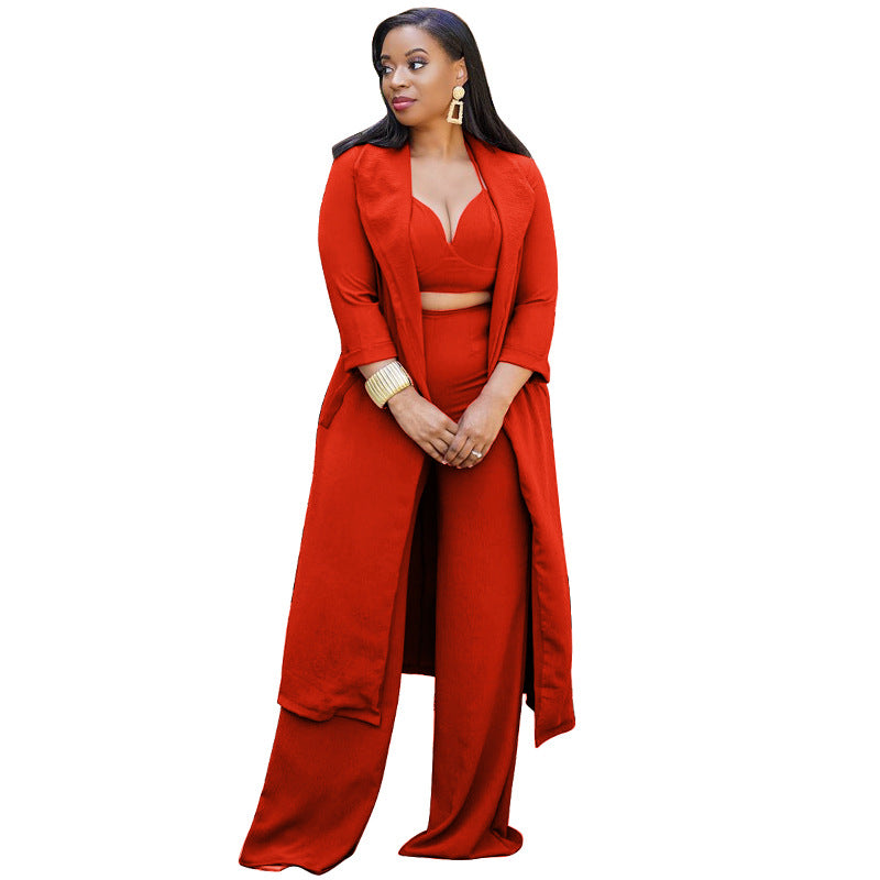 Sexy Top & Wide Legs Pants 3pcs Sets for Women