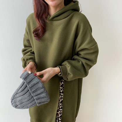 Leisure Leopard Fake Two Pieces Autumn Long Dresses