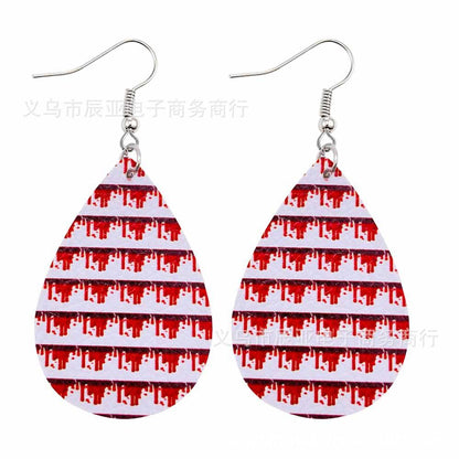 Happy Halloween Skeleton Spider Print Earrings 2 Sets