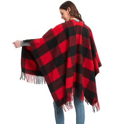 Winter Tassels Shawls Cape for Women