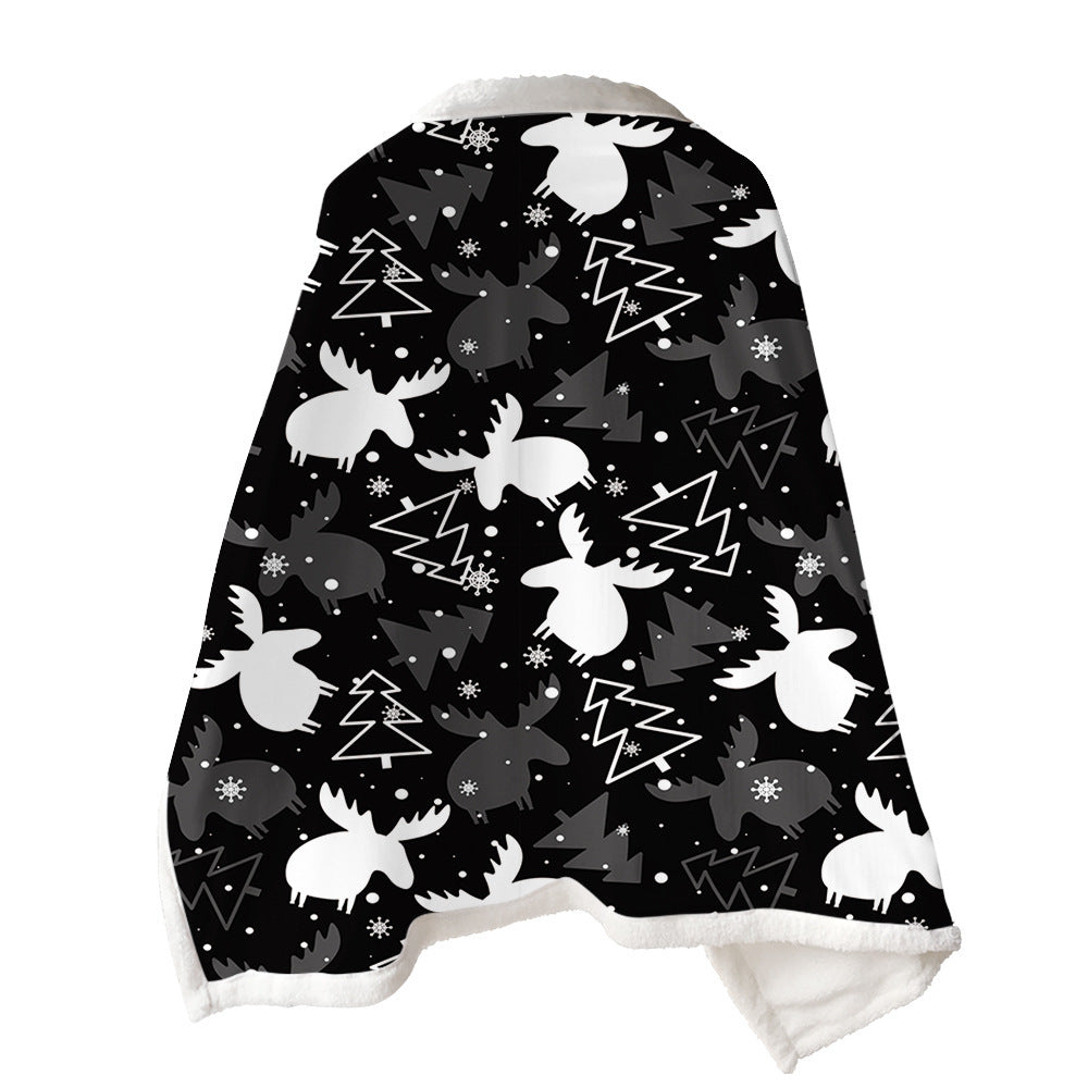 2 In 1 Warm Soft Throw Blanket for Christmas