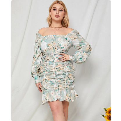 Summer Square Neckline Plus Sizes Dresses