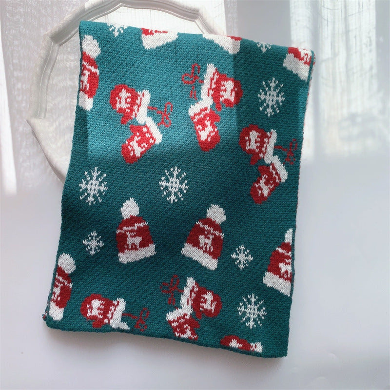 Lovely Warm Knitting Girl's Scarf for Christmas