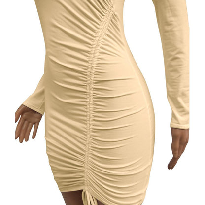 Sexy Long Sleeves Strawing Short Dresses-STYLEGOING