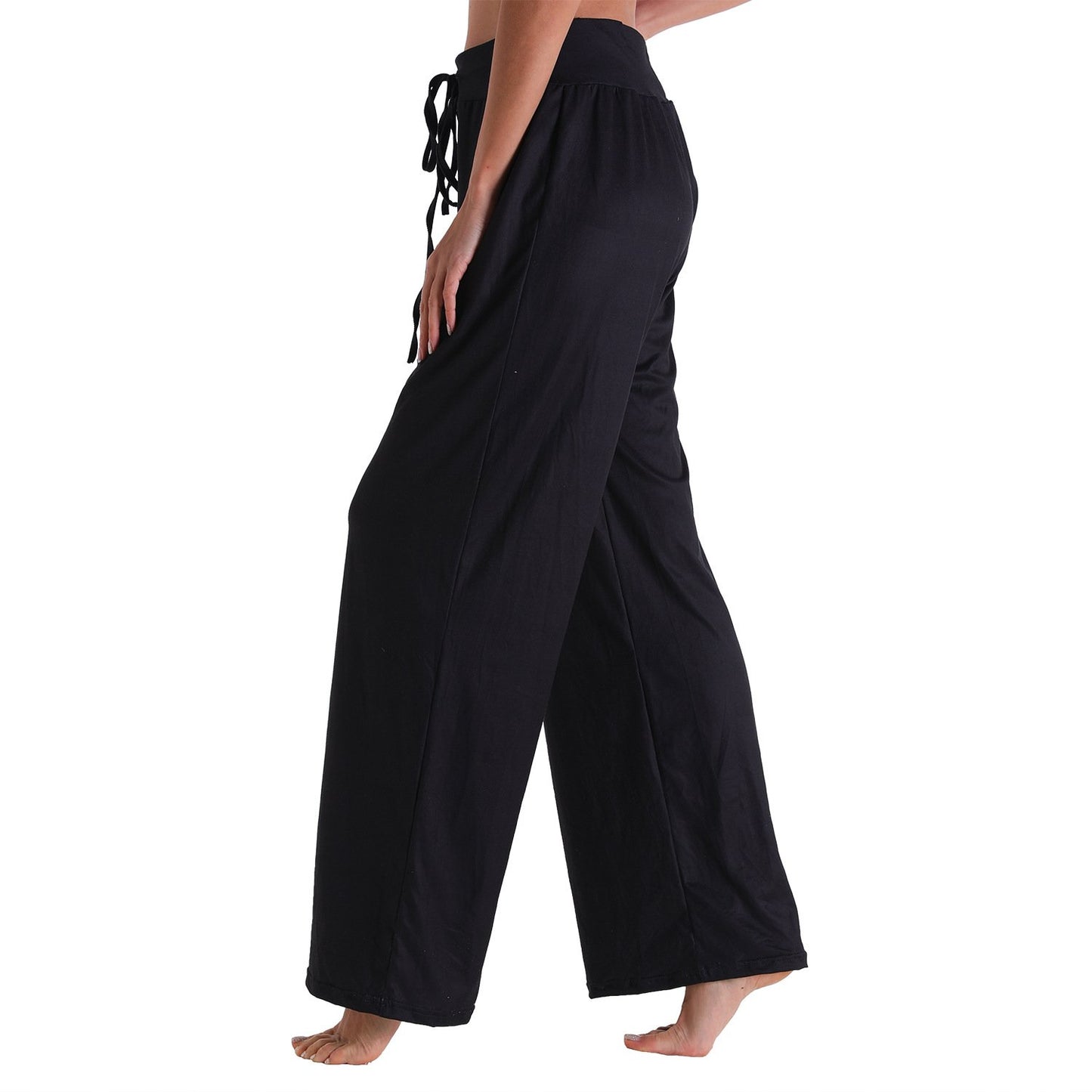 Casual Bandage Solid Loose Homewear Pajamas Pants