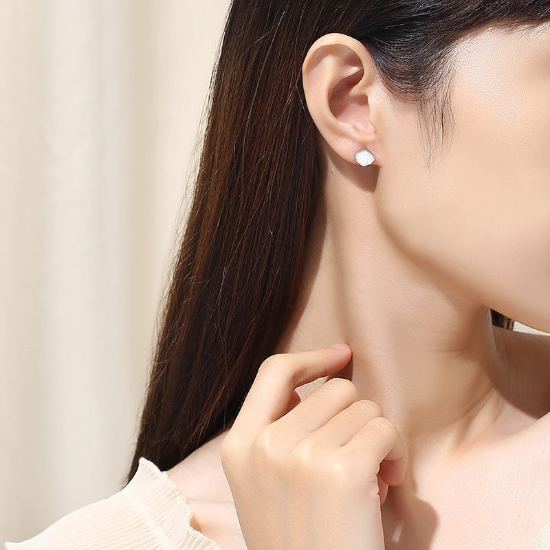 Shell Shape Silver Earring Studs for Women