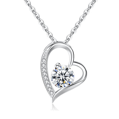 Fall In Love At First Sight Zircon Sterling Sliver Necklace