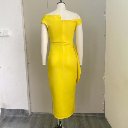 Fashion High Waist Plus Sizes Midi Party Dresses