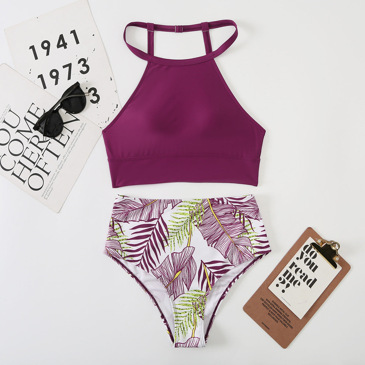 Sexy High Waist Two Pieces Summer Bikini Swimsuits