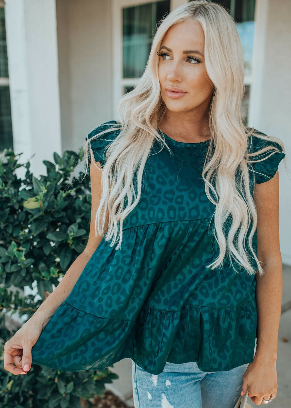 Summer Ruffled Round Neck Women Blouses