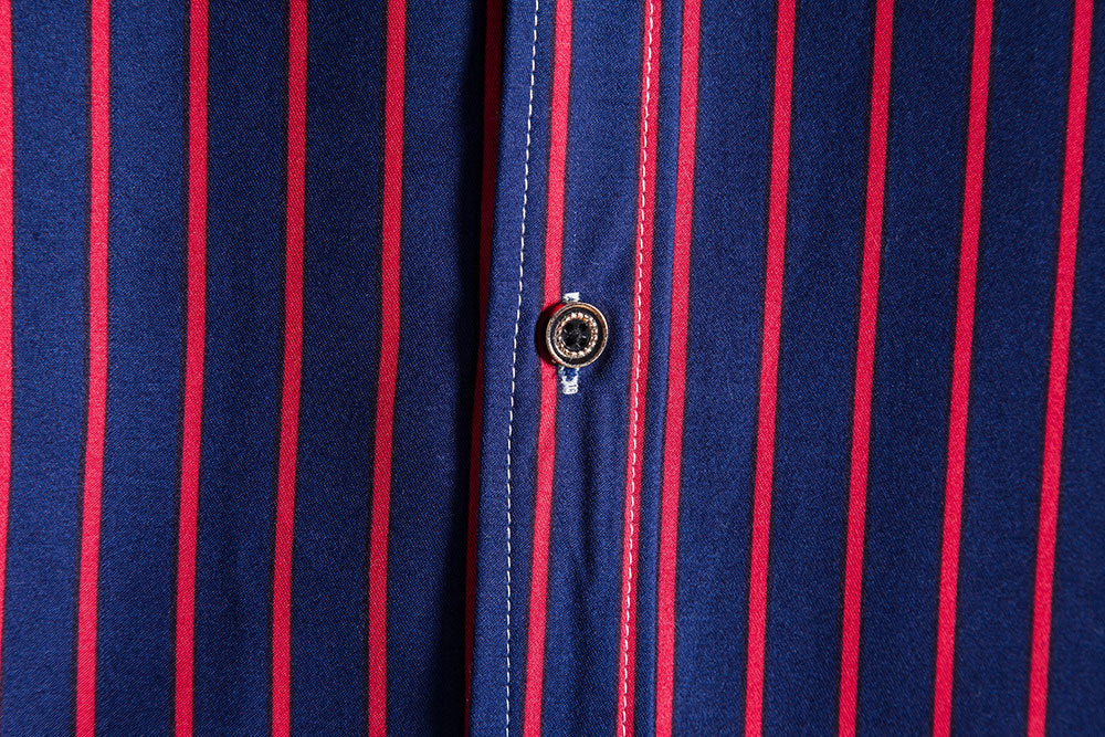 Leisure Purple Striped Summer Short Sleeves Shirts for Men