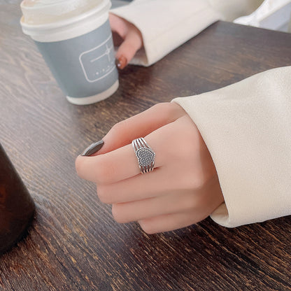 Sweetheart Design Vintage Silver Women Rings
