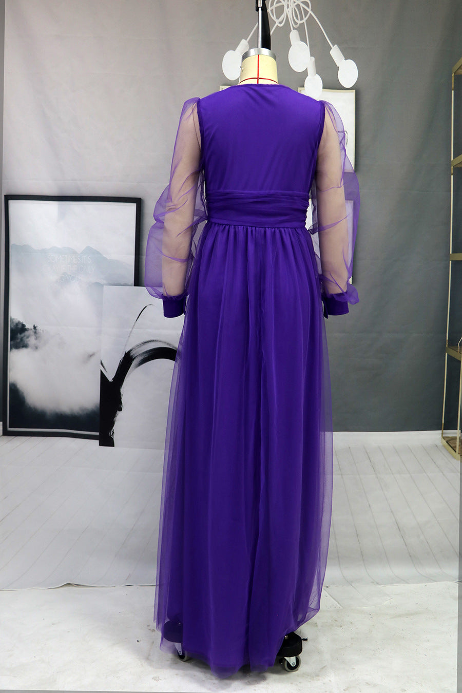 Elegant Purple Long Sleeves Party Dresses for Women