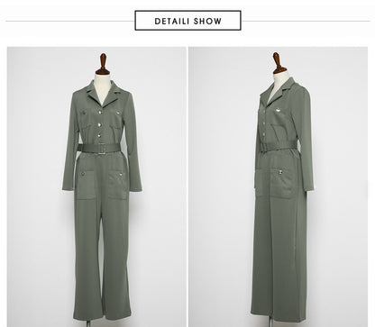 Elegant Women Long Sleeves Jumpsuits with Belt