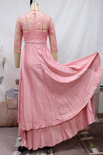 Elegant Lace Party Dresses with Brush Tail