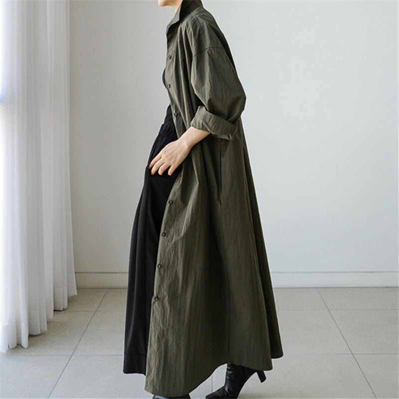 Loose Women Long Sleeves Trenchcoats