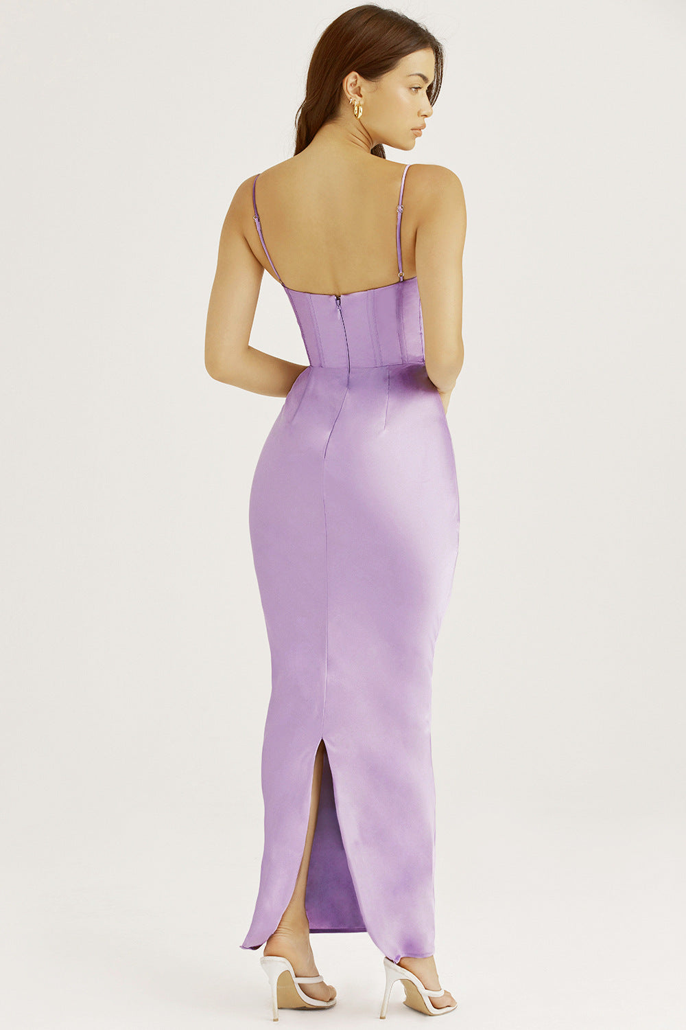 Sexy Satin Spaghetti Straps Long Dresses