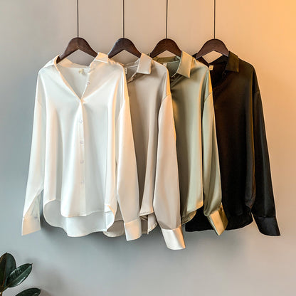 Fashion Satin Designed Long Sleeves Shirts