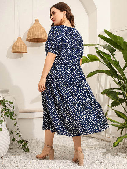 Women Short Sleeves Plus Sizes Dresses