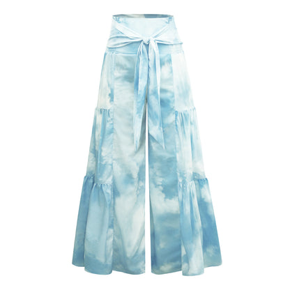 Casual Dyed Trumpet Pants for Women