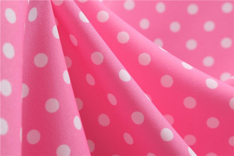Short Sleeve Square Neckline Print Dot Dresses-STYLEGOING