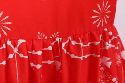 Merry Christmas Fashion Women Lace Sleeves Dresses