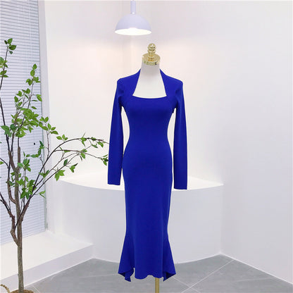 Vintage Square Neckline Mermaid Long Dresses