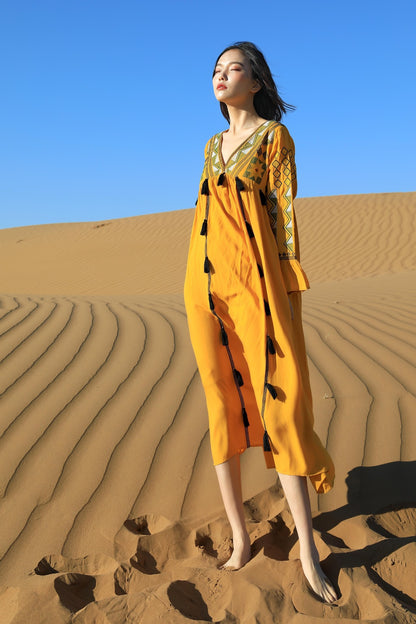 Vintage Ethnic Summer Beach Fairy Long Dresses