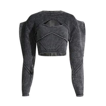 Designed Round Neck Two Pieces Knitted Sweaters