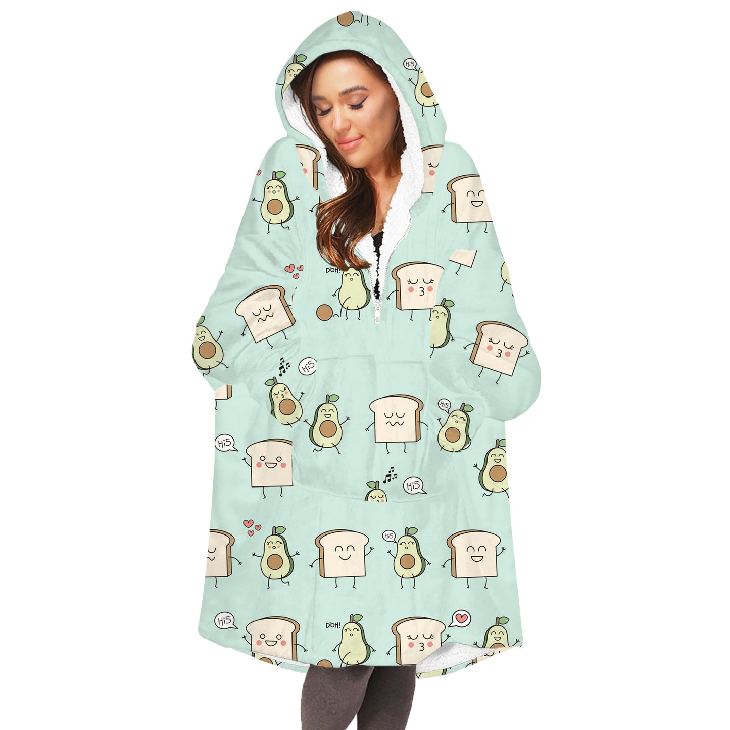 Soft Bee Print Lazy Wearable Watching TV Blanket
