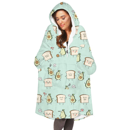Soft Bee Print Lazy Wearable Watching TV Blanket