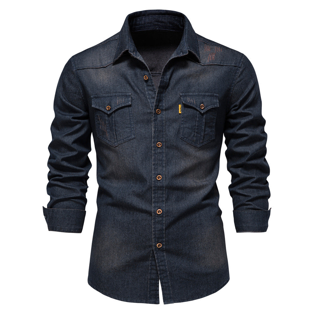 Casual Denim Long Sleeves Shirts for Men