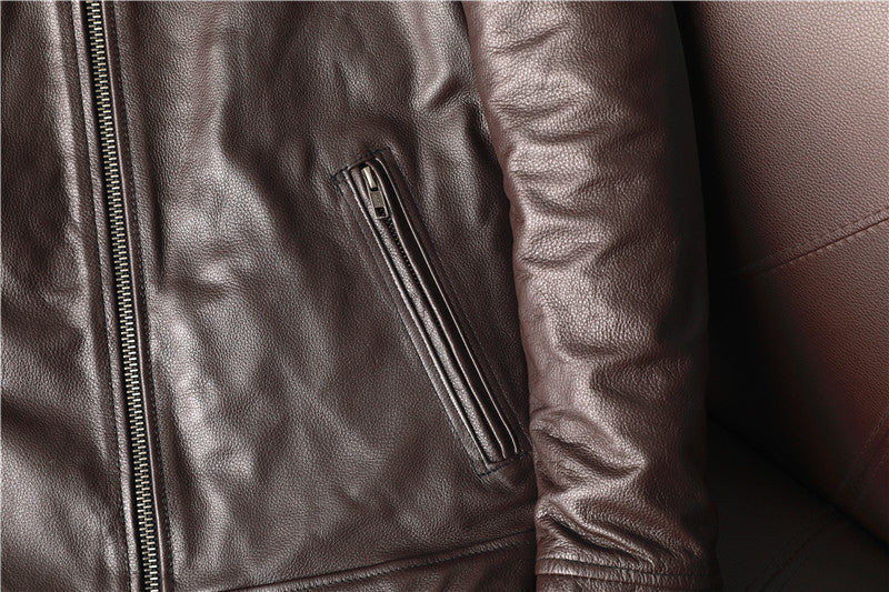 Brown Cowhide Leather Business Jackets for Men