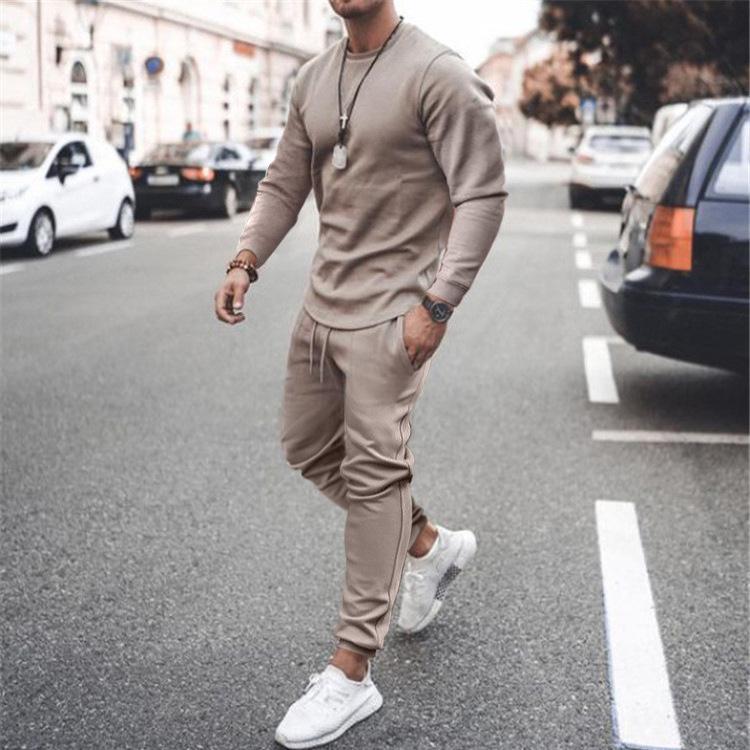 Casual Long Sleeves Men Two Pieces Suits-STYLEGOING