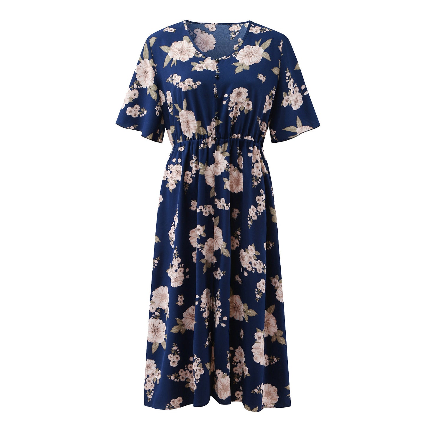 Women Chiffon Short Sleeves Plus Sizes Dresses