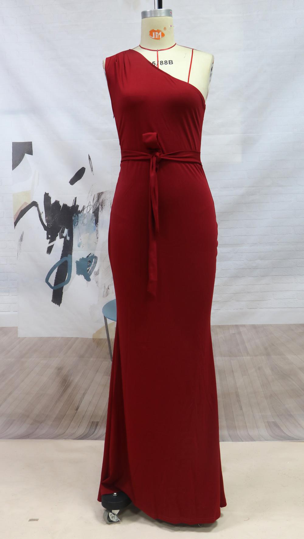 Sexy One Shoulder Sleeveless Evening Dresses