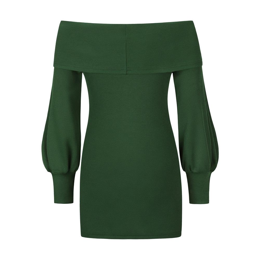 Sexy Women Knitting Bodycon Off The Shoulder Dresses-STYLEGOING