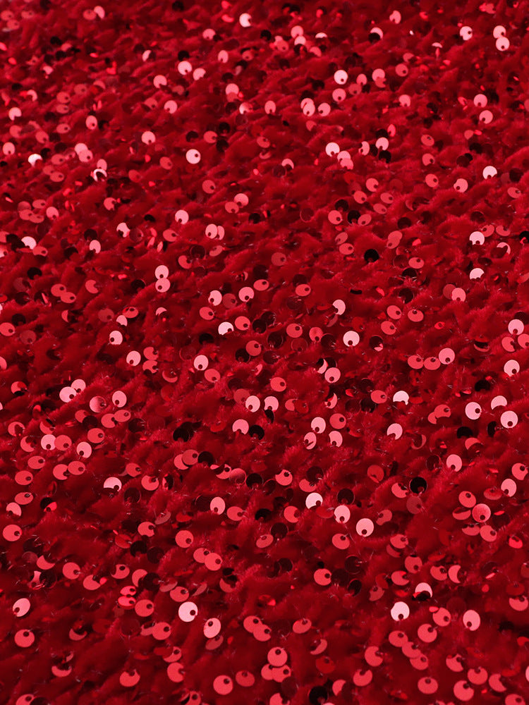 Sexy Red Sequined Strapless Women Party Dresses