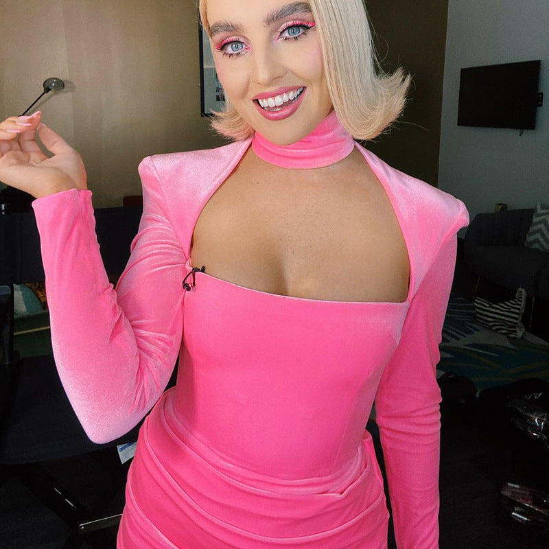Sexy Square Neckline Long Sleeves Mini Dresses