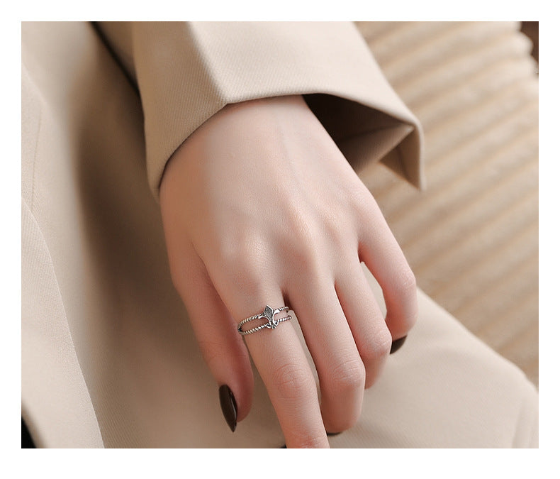 Vintage Hip Hop Cross Design Sterling Sliver Rings for Women