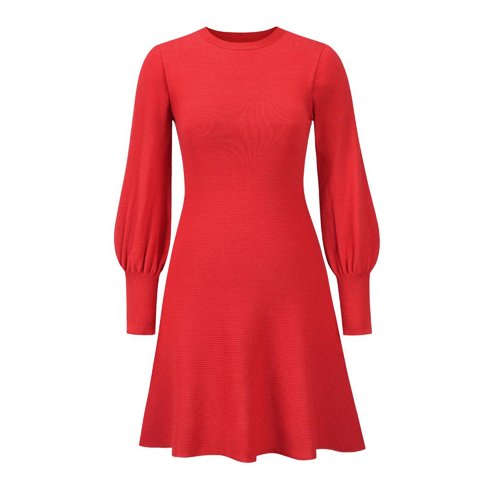 Women Plus Sizes Knitting Winter Dresses-STYLEGOING