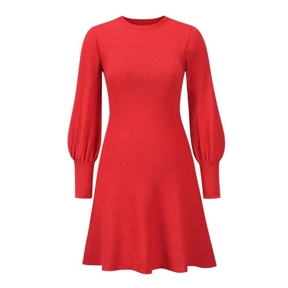 Women Plus Sizes Knitting Winter Dresses-STYLEGOING