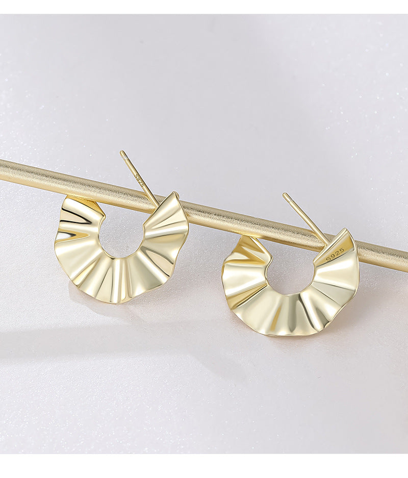 Fashion C Shape Sterling Silver Earrings for Women