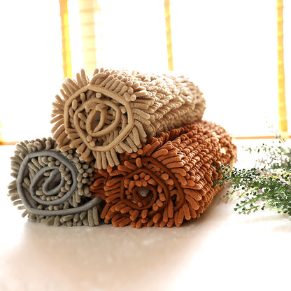 Shaggy Chenille Door Mat Non Slip Bath Mat Easy Care Microfibre Bobble Bath Mat
